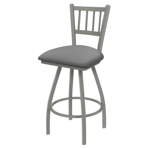 36" Swivel Bar Stool, Nickel Finish, Canter Grey Seat